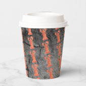 ロブスター手水色シーフードカニ沸騰素朴 紙コップ (裏面)