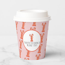 ロブスター手水色シーフードカニ煮ピンク 紙コップ