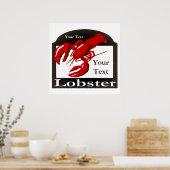ロブスター標識デザインテンプレート ポスター (キッチン)