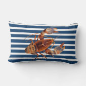 ロブスター水彩甲殻類航海の核 ランバークッション (裏面)