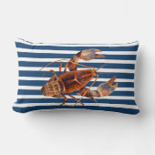 ロブスター水彩甲殻類航海の核 ランバークッション (正面)