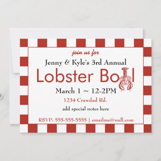 ロブスター沸騰招待状 招待状 (正面)