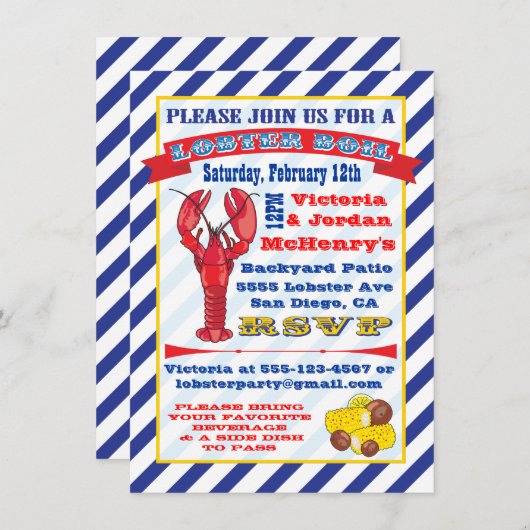 ロブスター沸騰招待状 招待状 (正面/裏面)