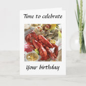 ロブスター沸騰誕生日の願い カード (正面)