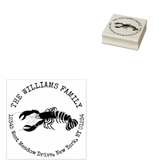 ロブスター沿岸の独自の差出人住所を作成 ラバースタンプ (押印)