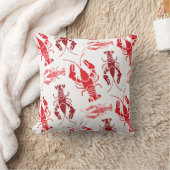 ロブスター焼きまたはクロフィッシュ煮沸レトロパターン クッション (ブランケット)