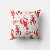 ロブスター焼きまたはクロフィッシュ煮沸レトロパターン クッション (裏面)