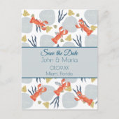 ロブスター甲殻類ビーチサンドドルボタニカル ポストカード (正面)