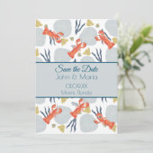 ロブスター甲殻類ビーチサンドドルボタニカル 招待状 (スタンド正面)