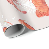 ロブスター甲殻類水彩雪片パターン ラッピングペーパー (ロールコーナー)