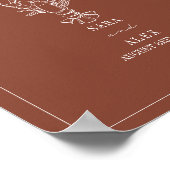 ロブスター素朴テラコッタビーチ結婚式ウェルカム ポスター (角)