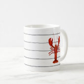 ロブスター絵を描のシ航海のプラップ海岸 コーヒーマグカップ (正面右)