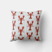 ロブスター絵を描ズ航海のブルーストライプ沿岸 クッション (裏面)