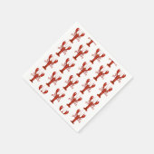 ロブスター絵を描型航海の沿岸部 スタンダードカクテルナプキン (角)