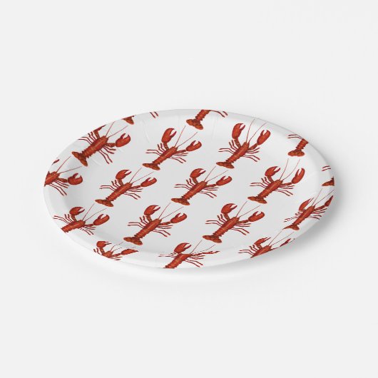 ロブスター絵を描型航海の沿岸部 ペーパープレート (アングル)