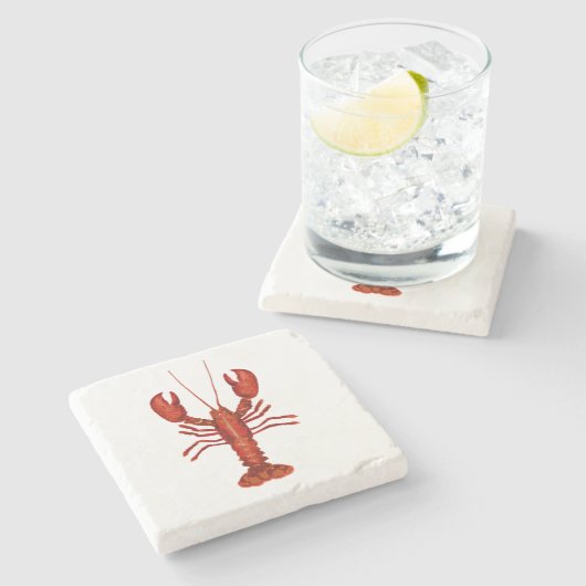 ロブスター絵を描沿岸航海の部 ストーンコースター (横)
