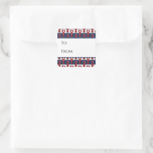 ロブスター航海のギフトラベルシール スクエアシール (バッグ)