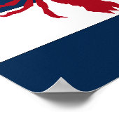 ロブスター航海のプリントレッド、ネイビー、ホワイト ポスター (角)