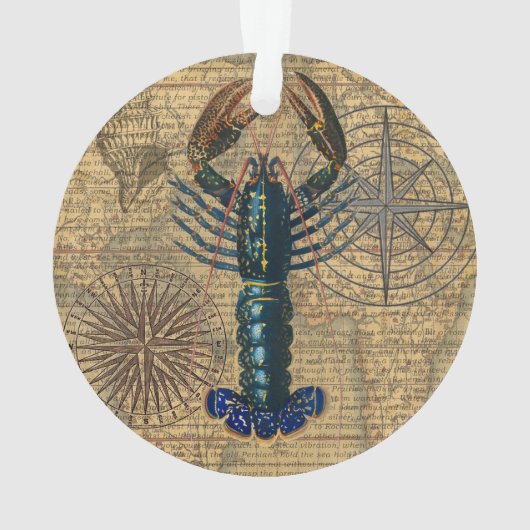 ロブスター貝類シーフードメインクラシック海 オーナメント (裏面)