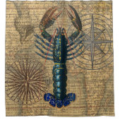 ロブスター貝類シーフードメインクラシック海 シャワーカーテン (正面)