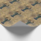 ロブスター貝類シーフードメインクラシック海 ラッピングペーパー (角)