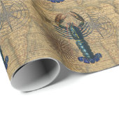 ロブスター貝類シーフードメインクラシック海 ラッピングペーパー (ロールコーナー)