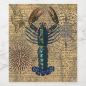 ロブスター貝類シーフードメインクラシック海 ワインラベル (シングルラベル)