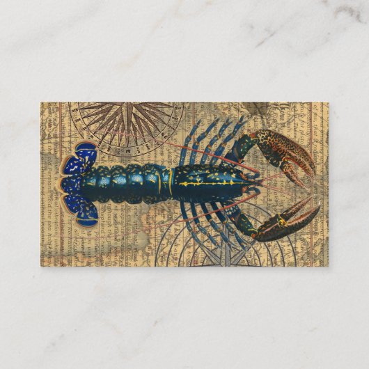 ロブスター貝類シーフードメインクラシック海 名刺 (裏面)