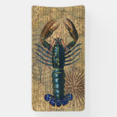 ロブスター貝類シーフードメインクラシック海 横断幕 (縦)