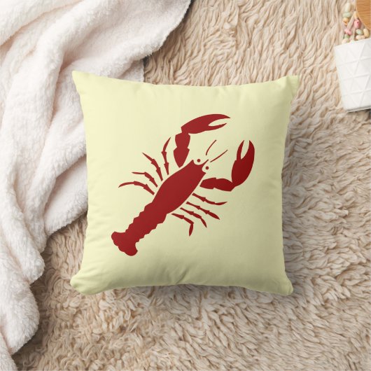 ロブスター赤オンオフ白枕 クッション (ブランケット)