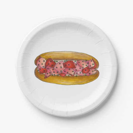 ロブスター転がサンドイッチポートランドメイングルメプレート ペーパープレート (正面)