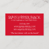 ロブスター転がサンドイッチメイン食品シーフードビーチ 名刺 (裏面)