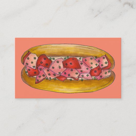 ロブスター転がサンドイッチメイン食品シーフードビーチ 名刺 (正面)