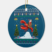 ロブスター醜いクリスマスギフトサンタライディングロブスターキリスト セラミックオーナメント (左)