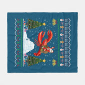 ロブスター醜いクリスマスギフトサンタライディングロブスターキリスト フリースブランケット (正面(横))