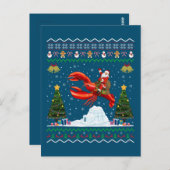 ロブスター醜いクリスマスギフトサンタライディングロブスターキリスト ポストカード (正面/裏面)