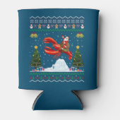 ロブスター醜いクリスマスギフトサンタライディングロブスターキリスト 缶クーラー (正面)