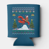 ロブスター醜いクリスマスギフトサンタライディングロブスターキリスト 缶クーラー (裏面)