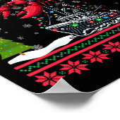 ロブスター醜いクリスマスギフトサンタライディングロブスタークリス ポスター (角)