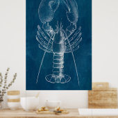 ロブスター青写真 ポスター (キッチン)