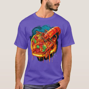 ロブスター食べのピザTシャツ Tシャツ