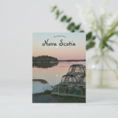 ロブスター魚釣りトラップinノバスコシア ポストカード (スタンド正面)