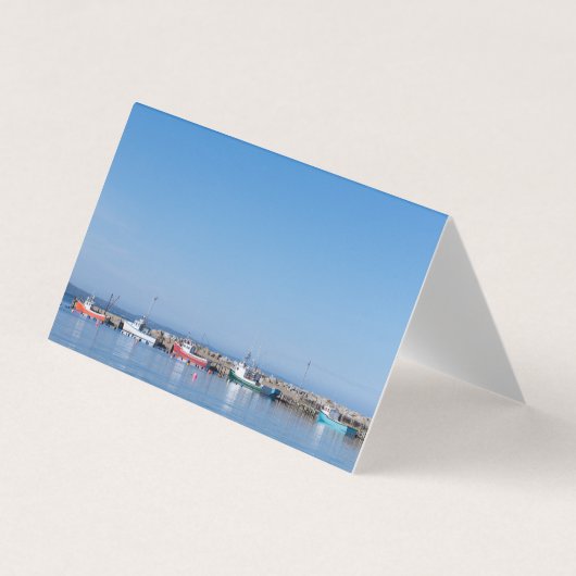 ロブスター魚釣りボート折り畳み名刺 名刺 (正面)