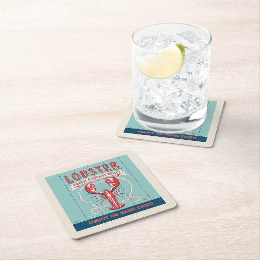 ロブスター鮮度の取れた毎日 |メイン スクエアペーパーコースター (インサイチュ)