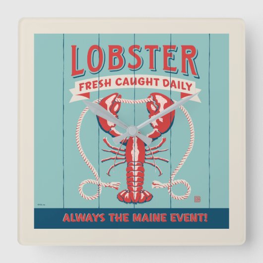 ロブスター鮮度の取れた毎日 |メイン スクエア壁時計 (正面)