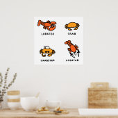 ロブスター+カニ ポスター (キッチン)