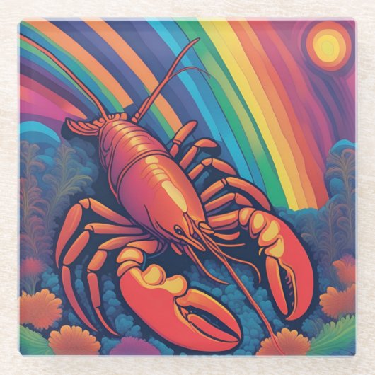 ロブスター ガラスコースター (正面)
