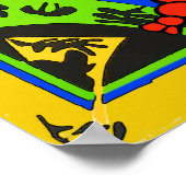 ロブスター、ザリガニ抽象芸術、マティススタイル ポスター (角)