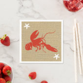 ロブスター&スターフィッシュ航海のビーチバフェイクラップ スタンダードカクテルナプキン (インサイチュ)