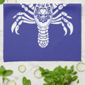 ロブスター-ハワイアン – フィッシャーマンコアブルー キッチンタオル (折り畳み)